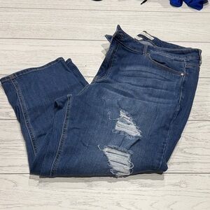 Stylish Distressed Blue Boyfriend Jeans